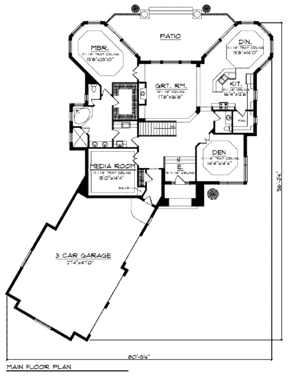 Home Plan - European Floor Plan - Main Floor Plan #70-958