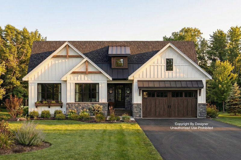 House Blueprint - Farmhouse Exterior - Front Elevation Plan #51-1236