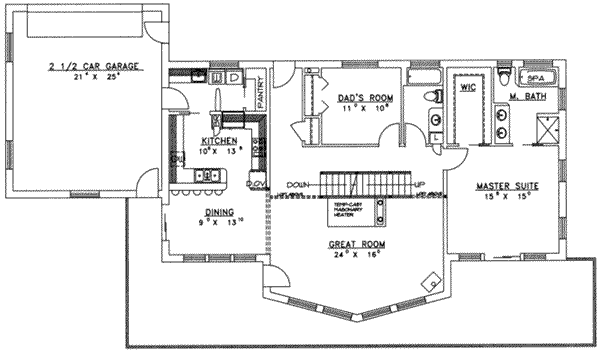 Modern Floor Plan - Upper Floor Plan #117-171