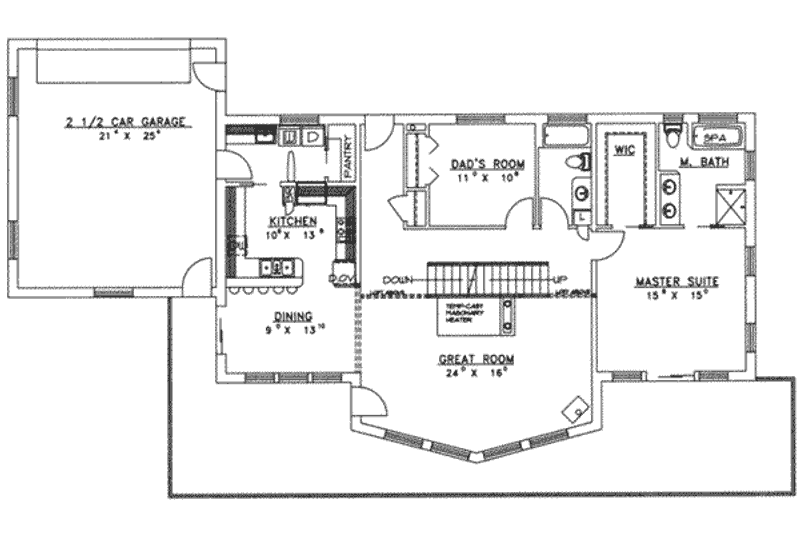 Home Plan - Floor Plan - Upper Floor for Modern House Plan #117-171 - 3 bed, 3 bath