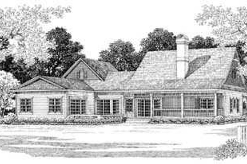 Home Plan - Exterior - Rear Elevation for Country House Plan #72-133 - 3 bed, 2.5 bath