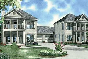 Southern Exterior - Front Elevation Plan #17-655