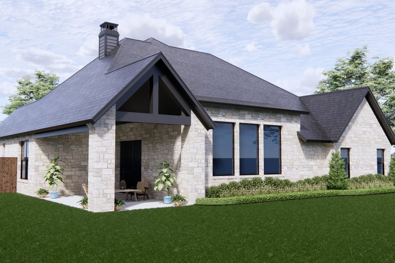 Home Plan - Exterior - Rear Elevation for Tudor House Plan #1096-91 - 4 bed, 2.5 bath