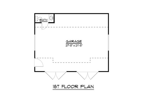 Floor Plan - Main Floor for Country House Plan #1064-57, 0.5 bath