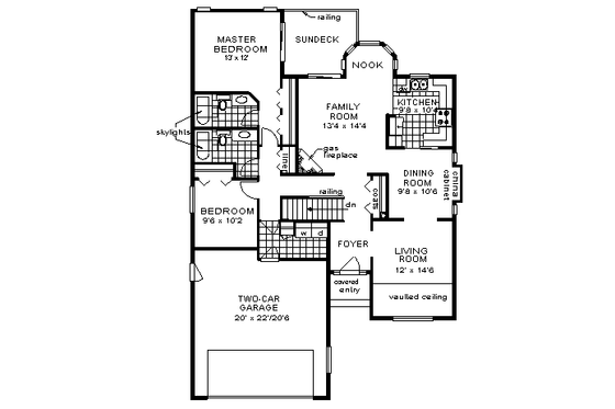 Floor Plan - Main Floor for Ranch House Plan #18-178 - 2 bed, 2 bath