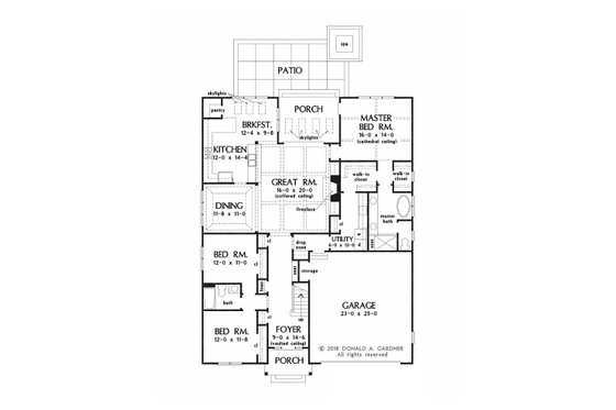 Floor Plan - Main Floor for Country House Plan #929-1081 - 4 bed, 3 bath