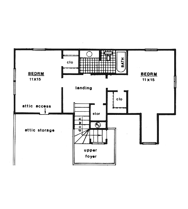 Architectural House Design - Traditional Floor Plan - Upper Floor Plan #14-218