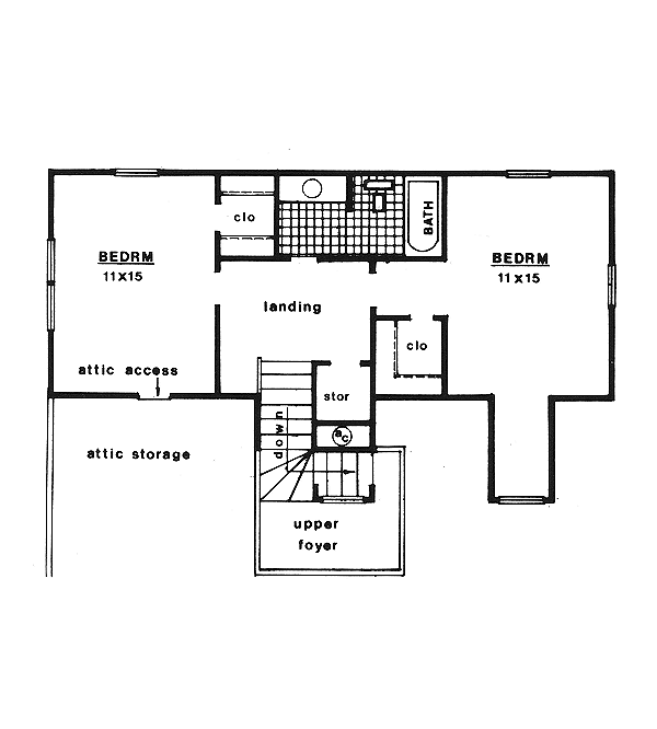 House Design - Traditional Floor Plan - Upper Floor Plan #14-218