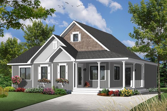 Exterior - Front Elevation 4 for Ranch House Plan #23-2565 - 2 bed, 1.5 bath