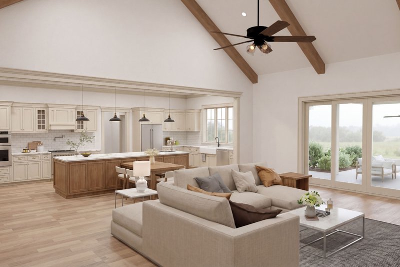 House Blueprint - Interior - Family Room 1 for Farmhouse House Plan #923-493 - 4 bed, 4.5 bath
