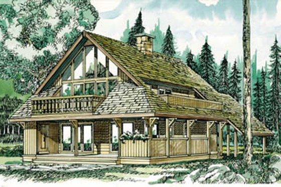 Exterior - Front Elevation for Cabin House Plan #47-430 - 4 bed, 1 bath