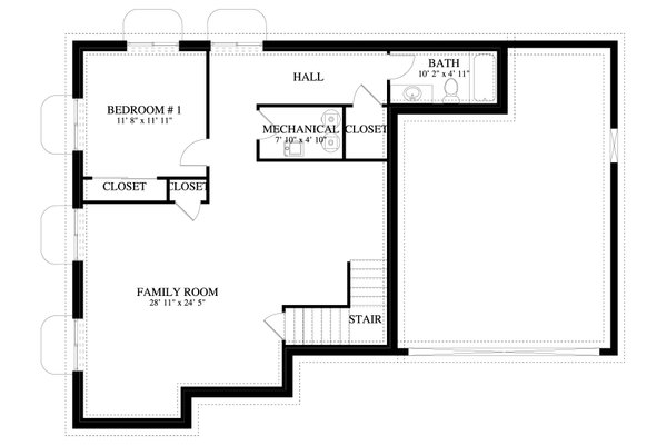 House Blueprint - Modern Floor Plan - Lower Floor Plan #1060-397
