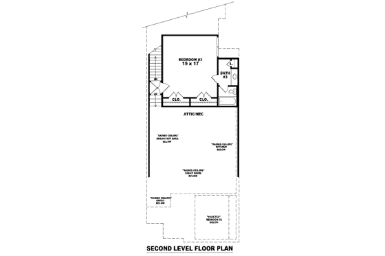Floor Plan - Upper Floor for European House Plan #81-13656 - 3 bed, 3 bath