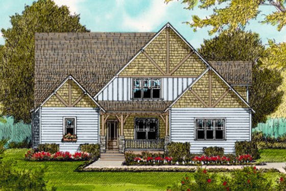 Exterior - Front Elevation for Bungalow House Plan #413-845 - 4 bed, 3.5 bath