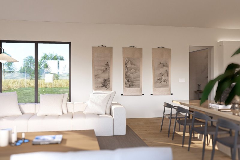 Architectural House Design - Interior - Family Room 1 for Barndominium House Plan #455-406 - 3 bed, 2 bath