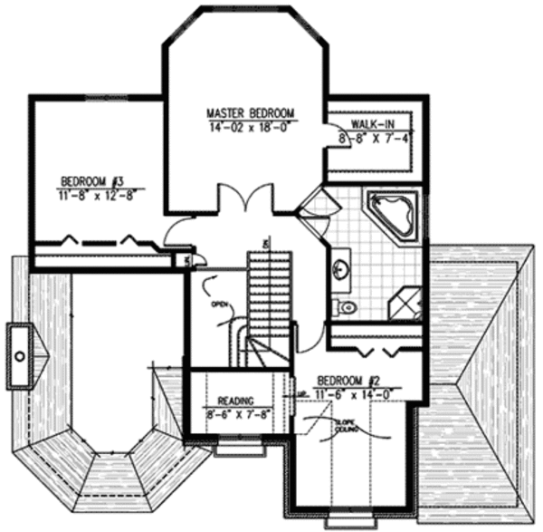 European Floor Plan - Upper Floor Plan #138-298