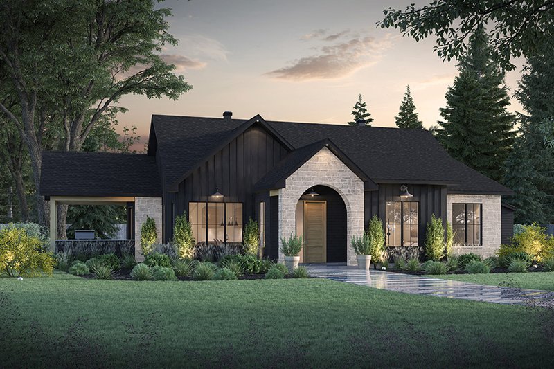 European Style House Plan - 3 Beds 2 Baths 1676 Sq/Ft Plan #23-2845 Exterior