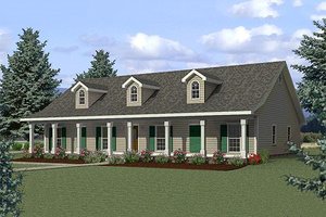 Country Exterior - Front Elevation Plan #44-125