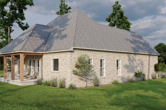 Exterior - Rear Elevation 2 for European House Plan #17-2483 - 3 bed, 2 bath