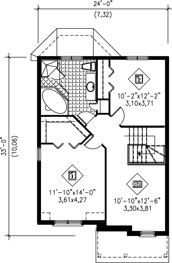 European Floor Plan - Upper Floor Plan #25-2277