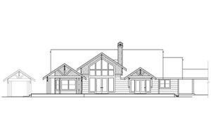 Exterior - Rear Elevation for Craftsman House Plan #124-982 - 3 bed, 2 bath