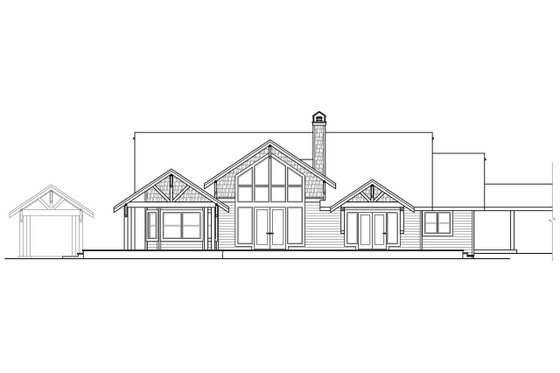 Exterior - Rear Elevation for Craftsman House Plan #124-982 - 3 bed, 2 bath