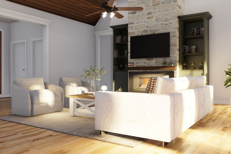 Architectural House Design - Interior - Family Room 2 for European House Plan #17-2483 - 3 bed, 2 bath