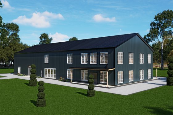 Exterior - Front Elevation 3 for Barndominium House Plan #1107-51 - 6 bed, 5.5 bath
