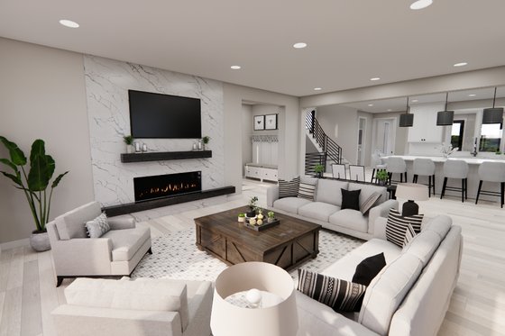 Interior - Family Room 2 for Modern House Plan #51-1281 - 5 bed, 3.5 bath