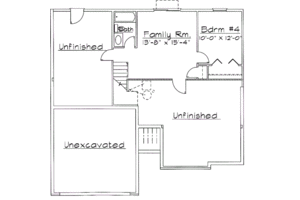 Floor Plan - Lower Floor for Ranch House Plan #31-110 - 4 bed, 3 bath