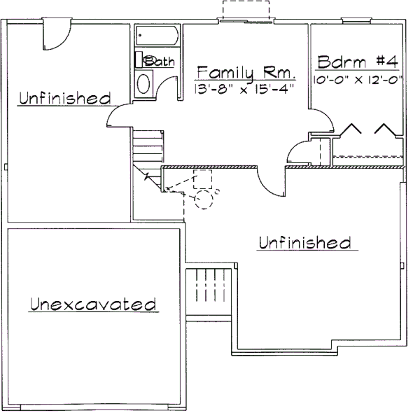 Dream House Plan - Ranch Floor Plan - Lower Floor Plan #31-110