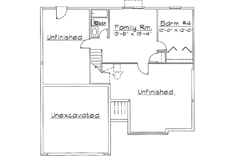 Dream House Plan - Floor Plan - Lower Floor for Ranch House Plan #31-110 - 4 bed, 3 bath