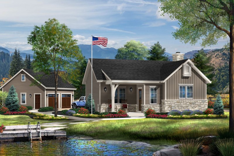 Dream House Plan - Cottage Exterior - Front Elevation Plan #22-566