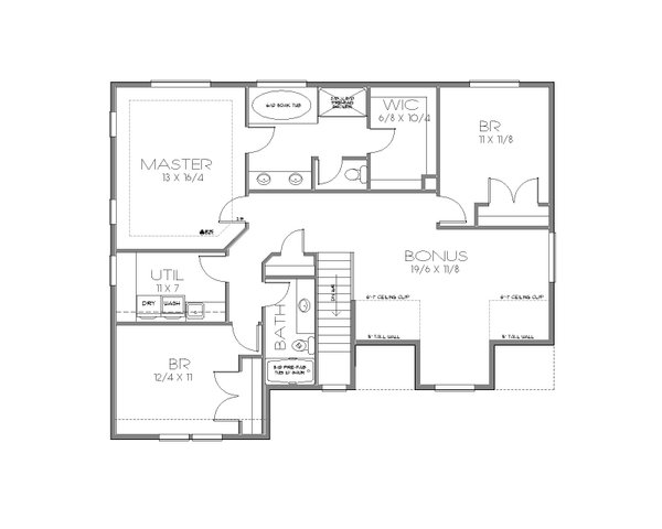 Craftsman Floor Plan - Upper Floor Plan #423-73