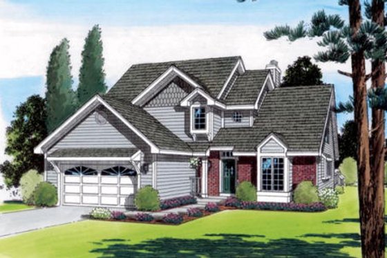 Exterior - Front Elevation for Country House Plan #312-806 - 4 bed, 2.5 bath