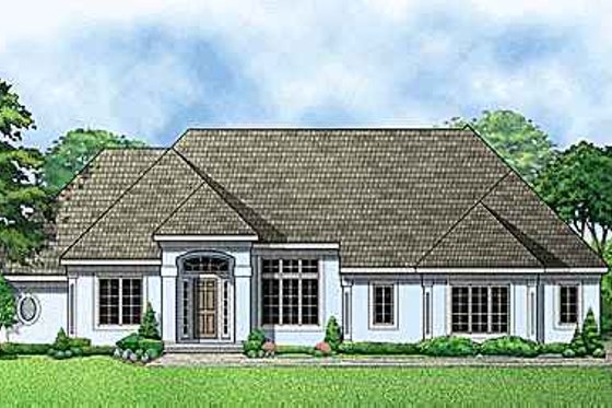 Exterior - Front Elevation for European House Plan #67-341 - 4 bed, 4 bath