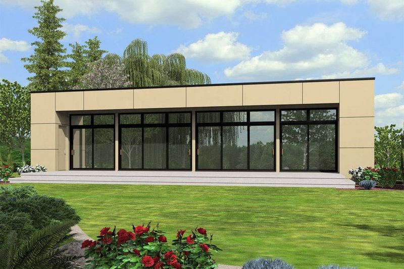 House Blueprint - Rear view - 1280 square foot modern home