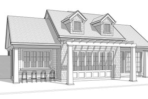 Exterior - Front Elevation 4 for Beach House Plan #1114-31 - 1 bed, 1 bath