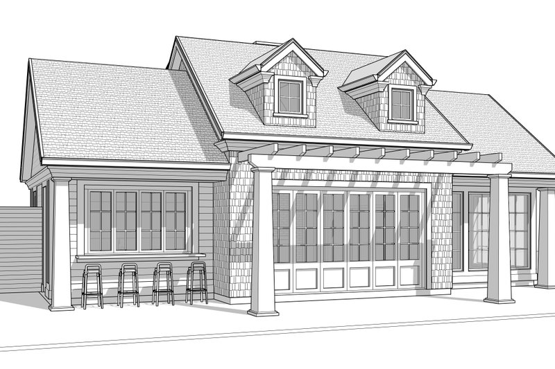 House Blueprint - Exterior - Front Elevation 7 for Beach House Plan #1114-31 - 1 bed, 1 bath