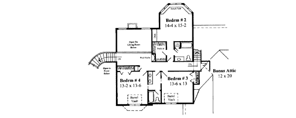 Traditional Floor Plan - Upper Floor Plan #75-153
