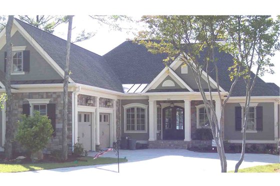 Exterior - Front Elevation 3 for European House Plan #1054-51 - 3 bed, 3.5 bath