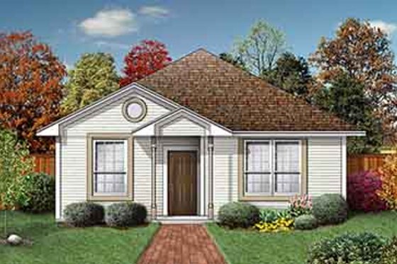 Exterior - Front Elevation for Traditional House Plan #84-157 - 2 bed, 2 bath