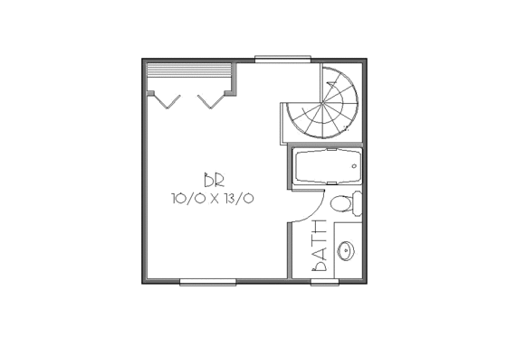 Floor Plan - Upper Floor for Craftsman House Plan #423-22 - 1 bed, 1 bath