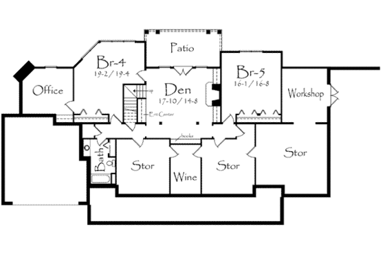 Floor Plan - Lower Floor for Country House Plan #71-119 - 3 bed, 2.5 bath