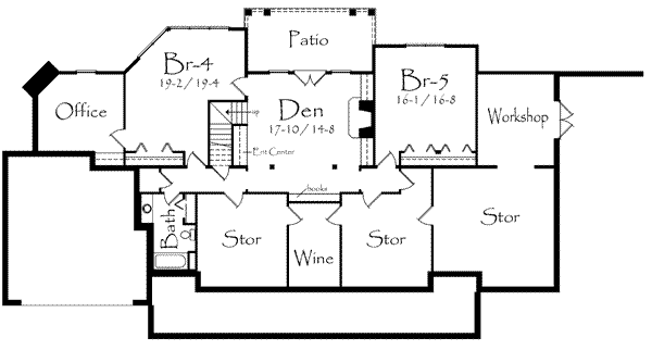 Country Floor Plan - Lower Floor Plan #71-119