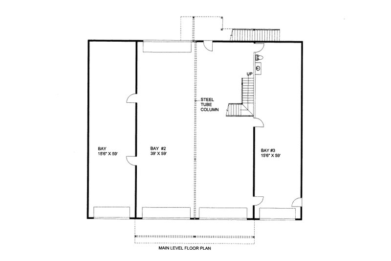 Architectural House Design - Floor Plan - Main Floor for Barndominium House Plan #117-1107, 0.5 bath