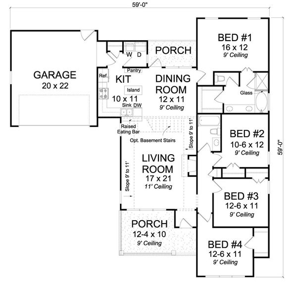 Traditional Floor Plan - Main Floor Plan #513-2070