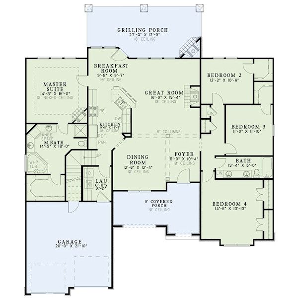 House Blueprint - European Floor Plan - Main Floor Plan #17-2417