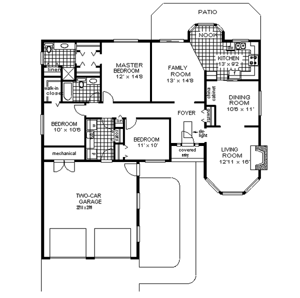 Architectural House Design - Ranch Floor Plan - Main Floor Plan #18-101