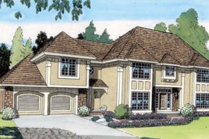 European Exterior - Front Elevation Plan #312-125
